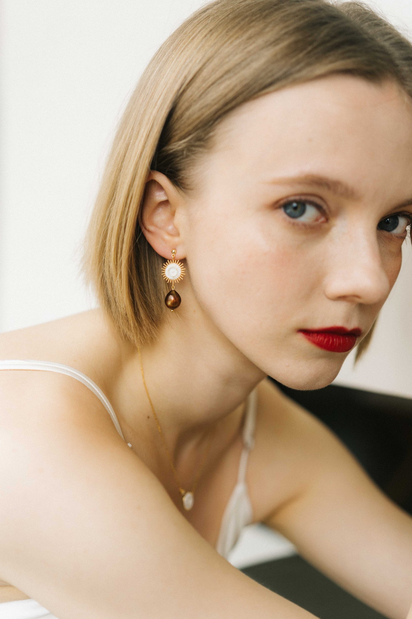 雞尾酒系列|日曜微醺珍珠耳環 Cocktail Series|Sunlit Reverie Pearl Earrings
