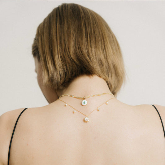 水晶系列 Crystal Series - 白晝圓形水晶珍珠項鏈