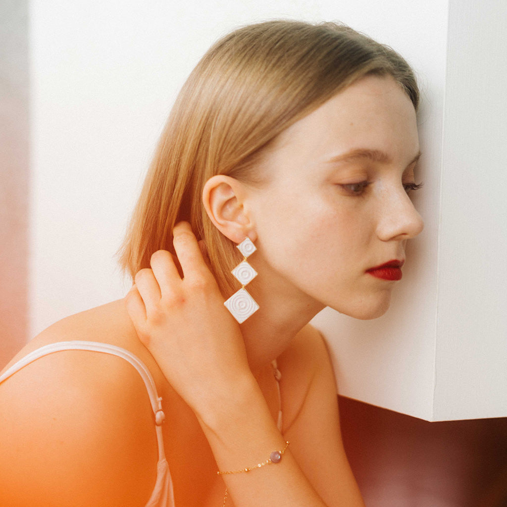 水紋系列 Wave Series - 三重水紋耳環