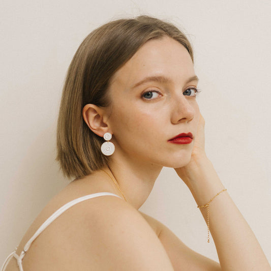 水紋系列 Wave Series - 雙重水紋耳環