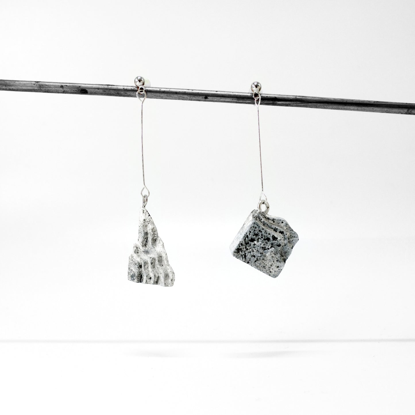 島嶼系列|地形垂吊水泥耳環 Island Series|Terrain Cement Pendant Earrings