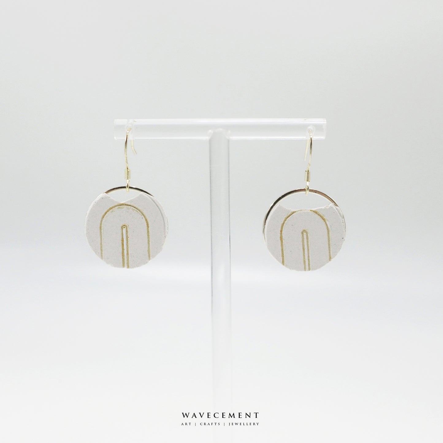 線條系列|幾何垂吊水泥耳環 Line Series|Geometry cement earring