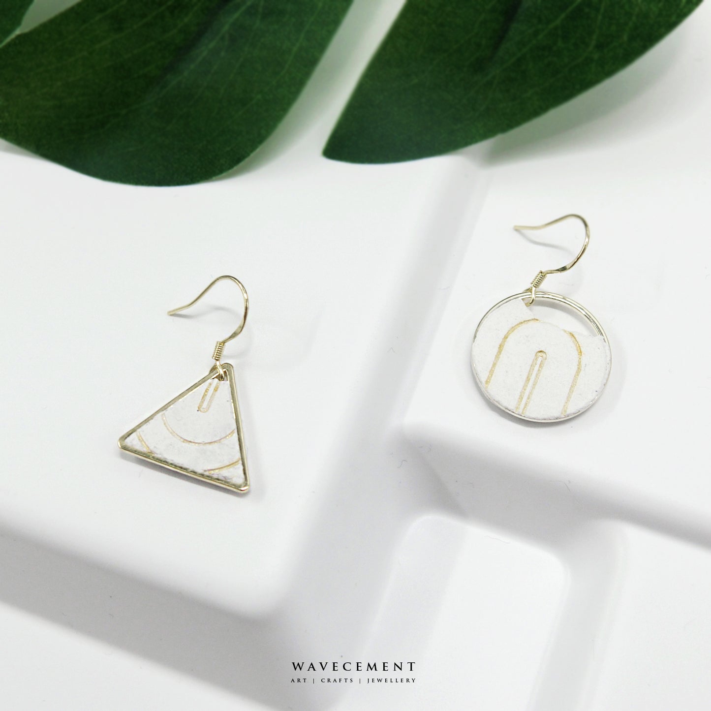 線條系列|幾何垂吊水泥耳環 Line Series|Geometry cement earring
