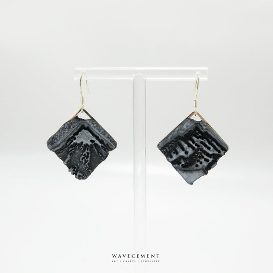 海岸山脈系列|黑山脈垂吊水泥耳環 Coast Mountains Series|Black Mountains Cement Earring