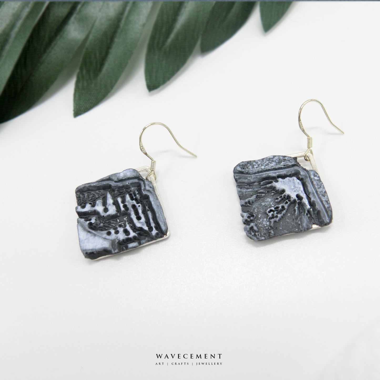 海岸山脈系列|黑山脈垂吊水泥耳環 Coast Mountains Series|Black Mountains Cement Earring