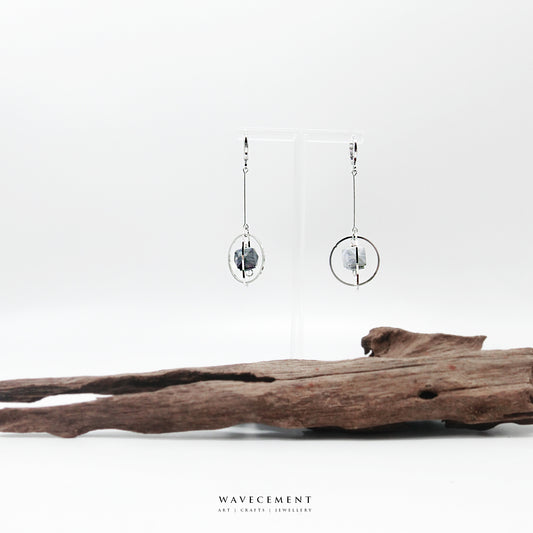 隕石轉轉系列|長耳環  Spinning Meteorite|Cement Earrings (Long)