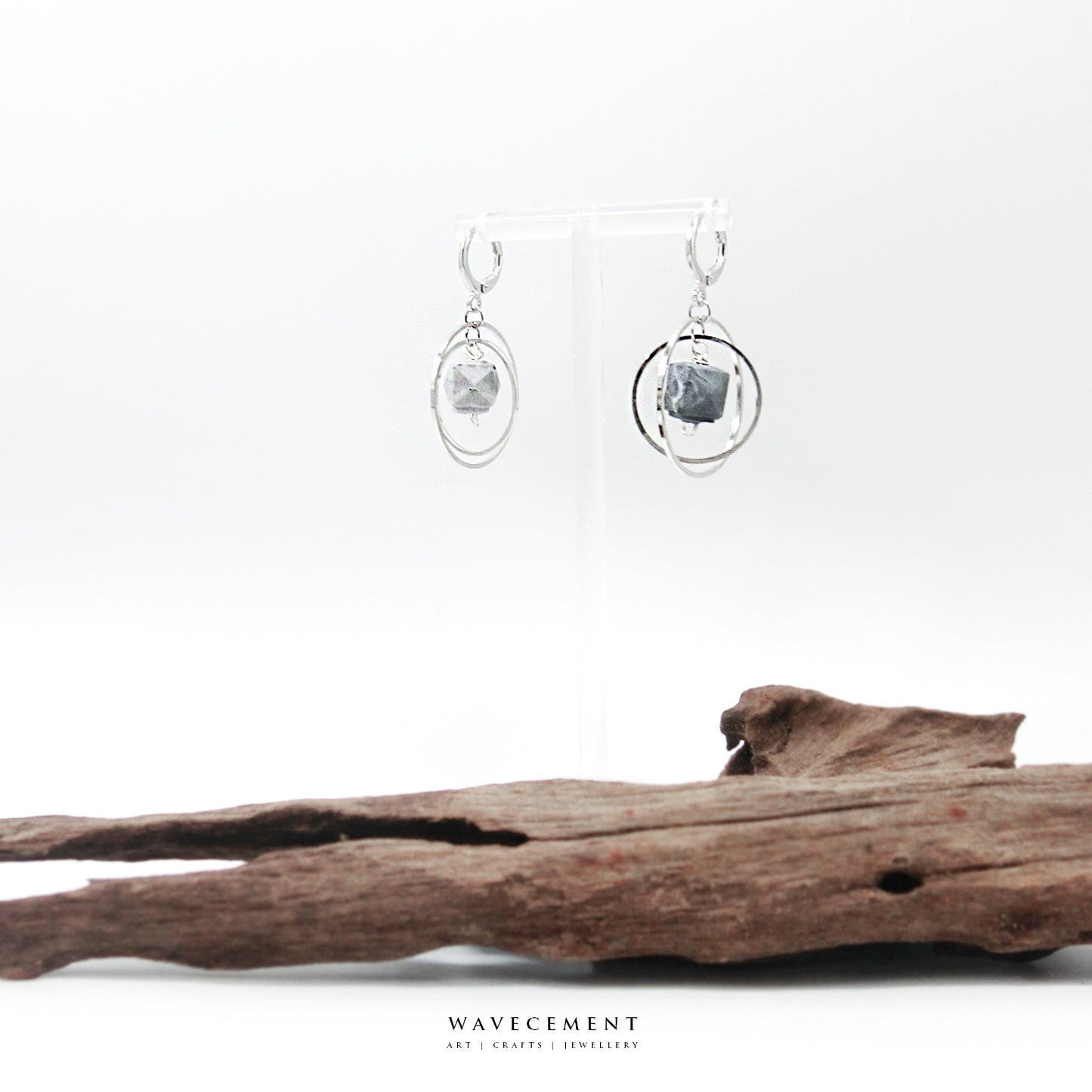 隕石轉轉系列|短耳環   Spinning Meteorite|Cement Earrings (Short)