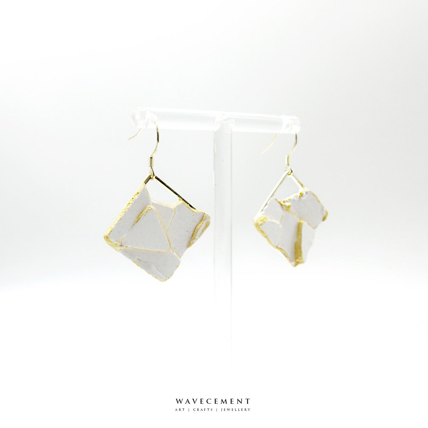 板塊系列|幾何垂吊水泥耳環 Plate Series|Geometry Cement Earring