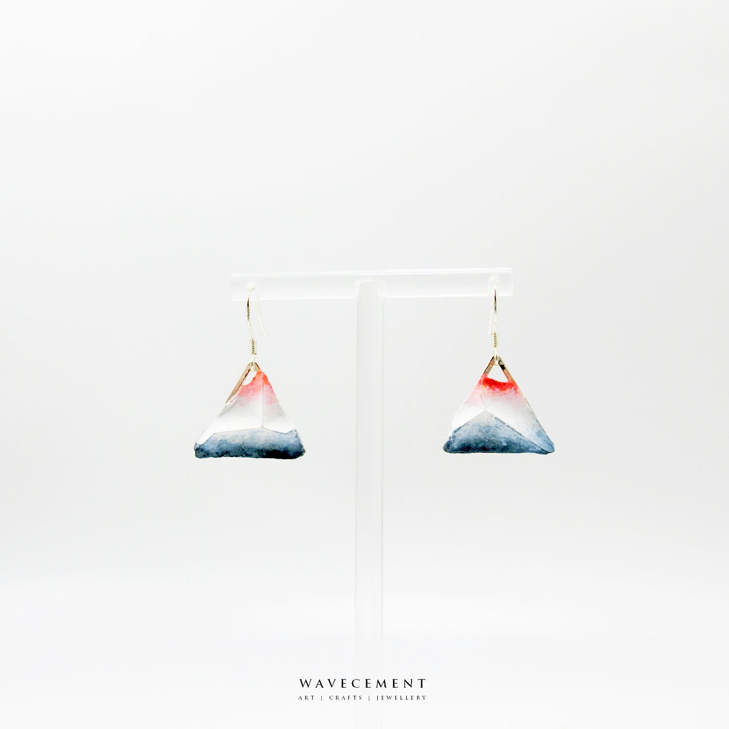 浮世繪系列|深富士山水泥耳環 Ukiyo-e Series|Dark Mount Fuji cement earring