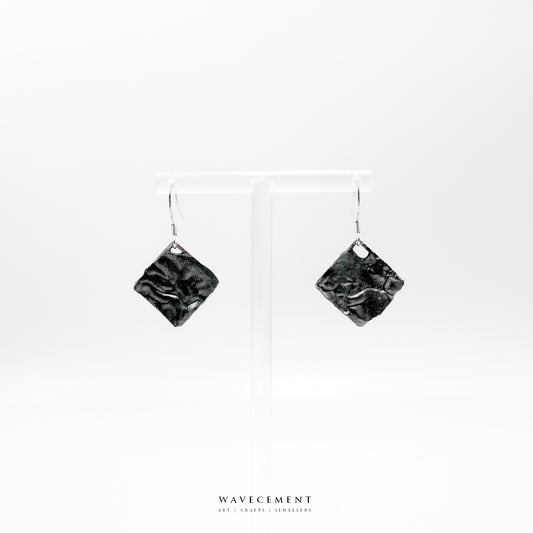 金屬系列|皺摺水泥耳環 Metal Series|Crease Cement Earrings