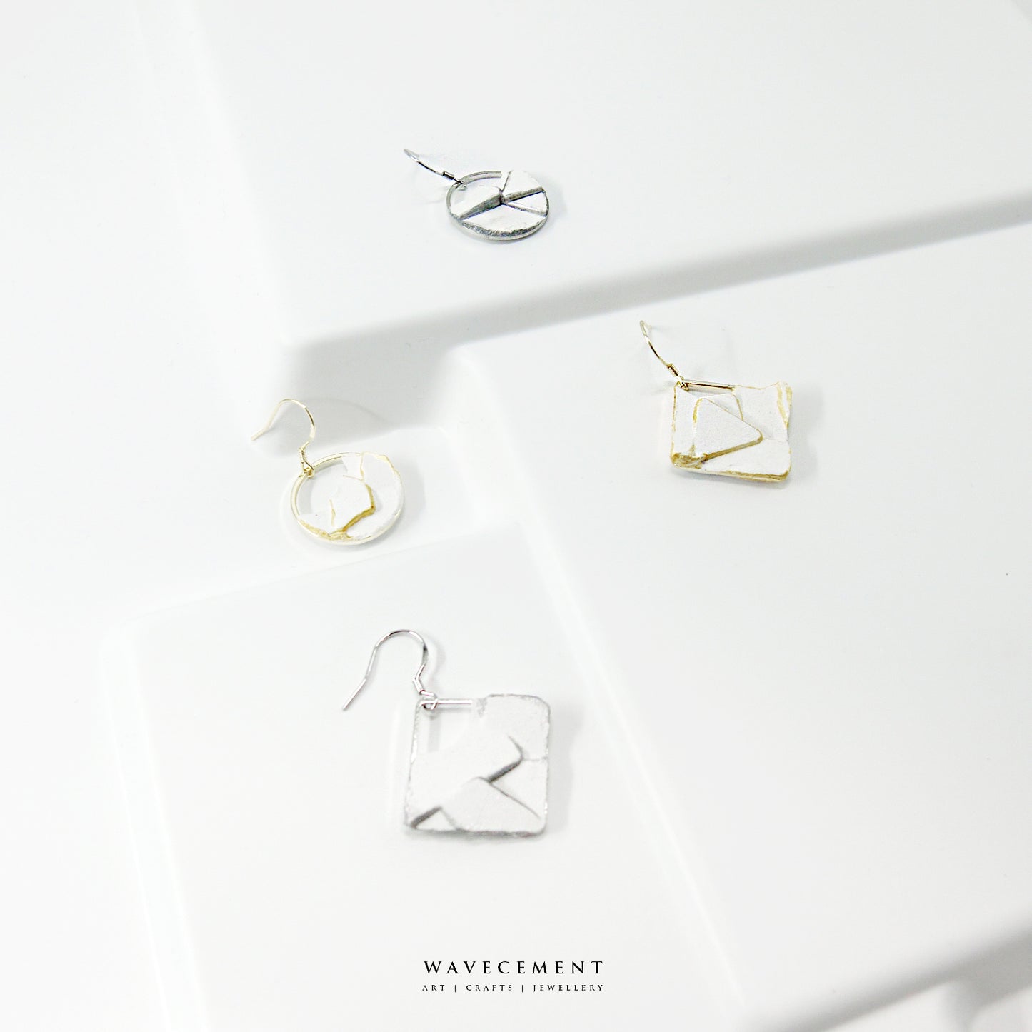 板塊系列|幾何垂吊水泥耳環 Plate Series|Geometry Cement Earring