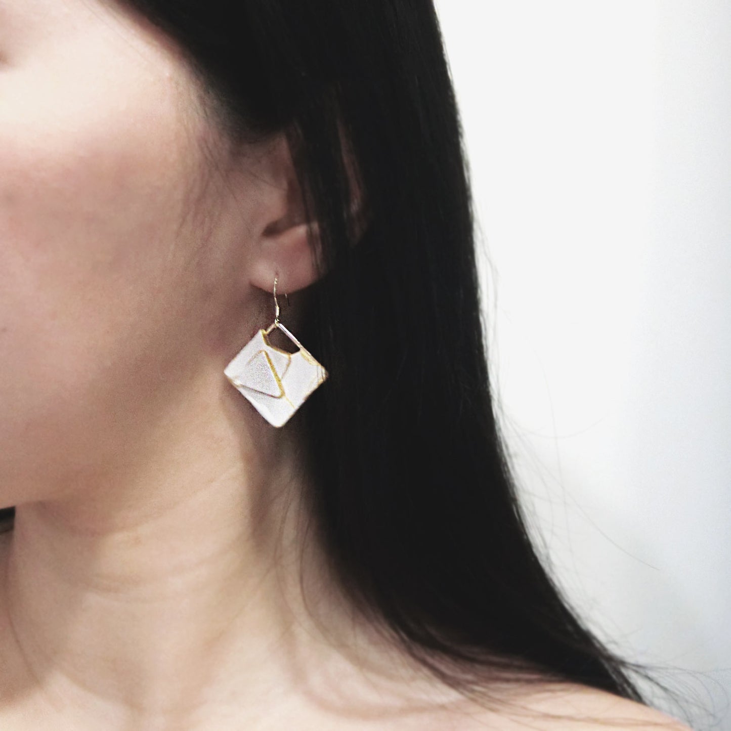 板塊系列|幾何垂吊水泥耳環 Plate Series|Geometry Cement Earring
