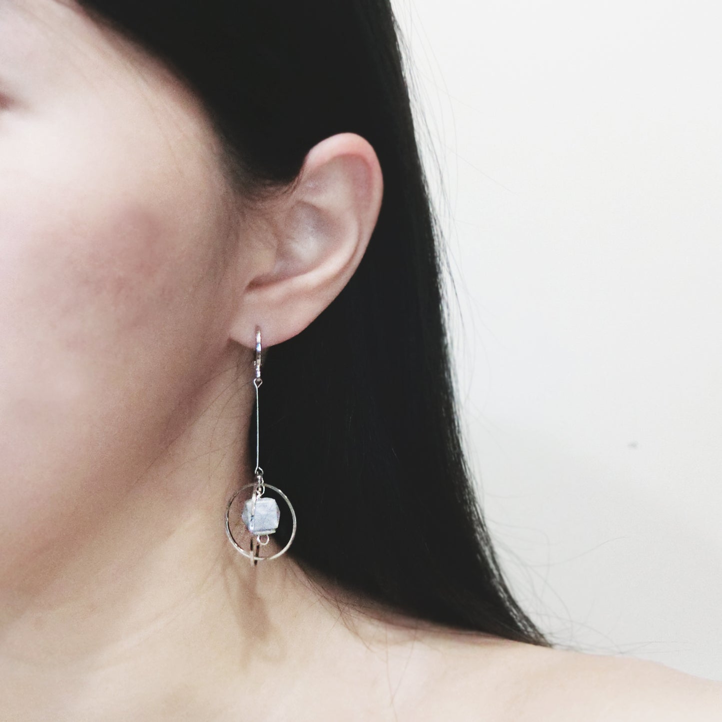隕石轉轉系列|長耳環  Spinning Meteorite|Cement Earrings (Long)