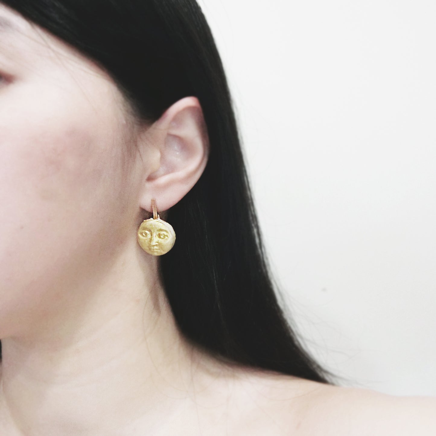 小小人系列|太陽月亮水泥耳環 Little Man Series|Sun & Moon Cement Earrings