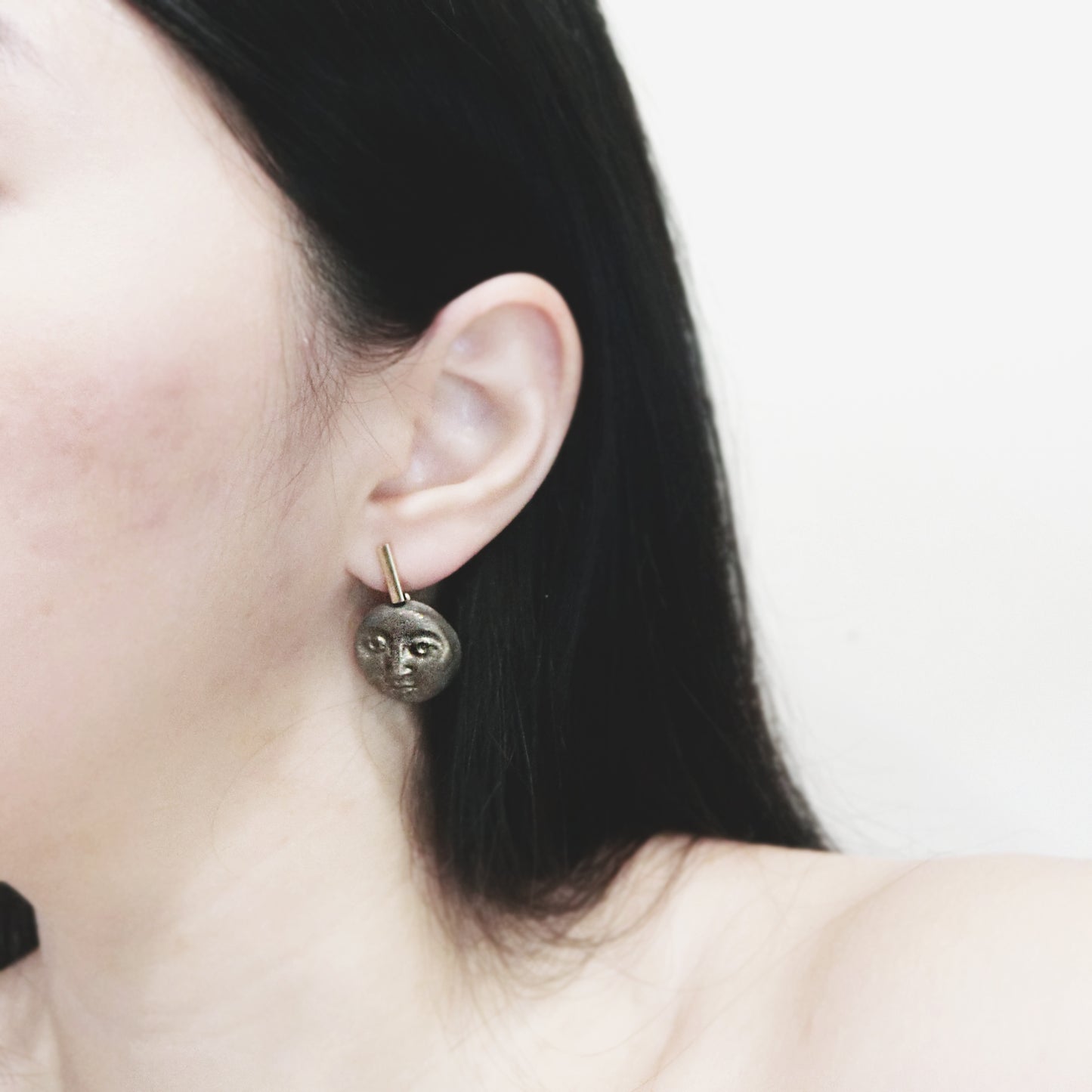 小小人系列|太陽月亮水泥耳環 Little Man Series|Sun & Moon Cement Earrings