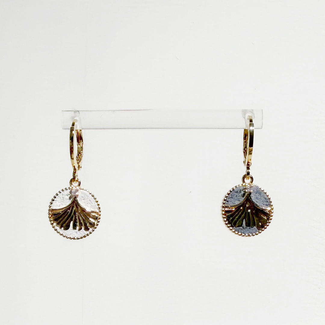 Compass Series - 銀杏金耳環 Ginkgo Gold Earrings