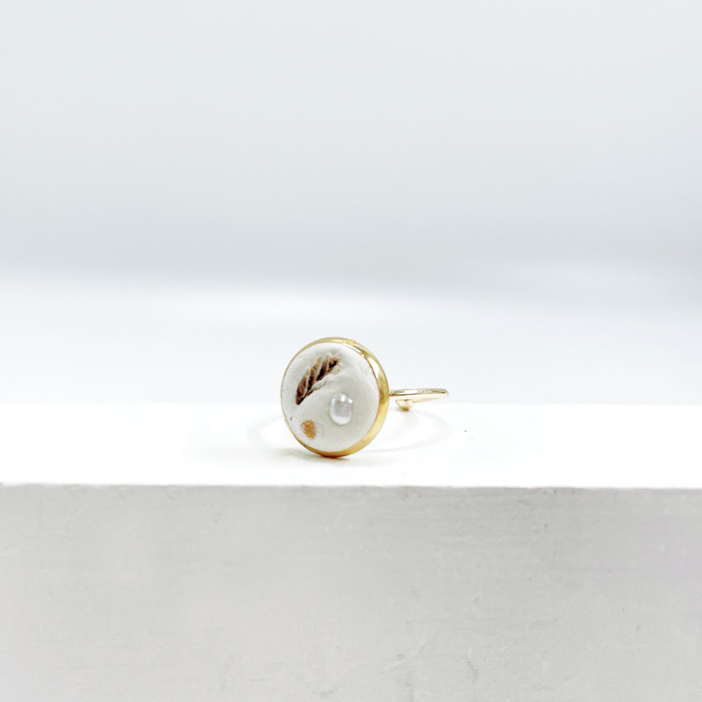 星雲系列|珍珠乾燥花水泥戒指 Nebula Series|Pearl Flower Cement Ring