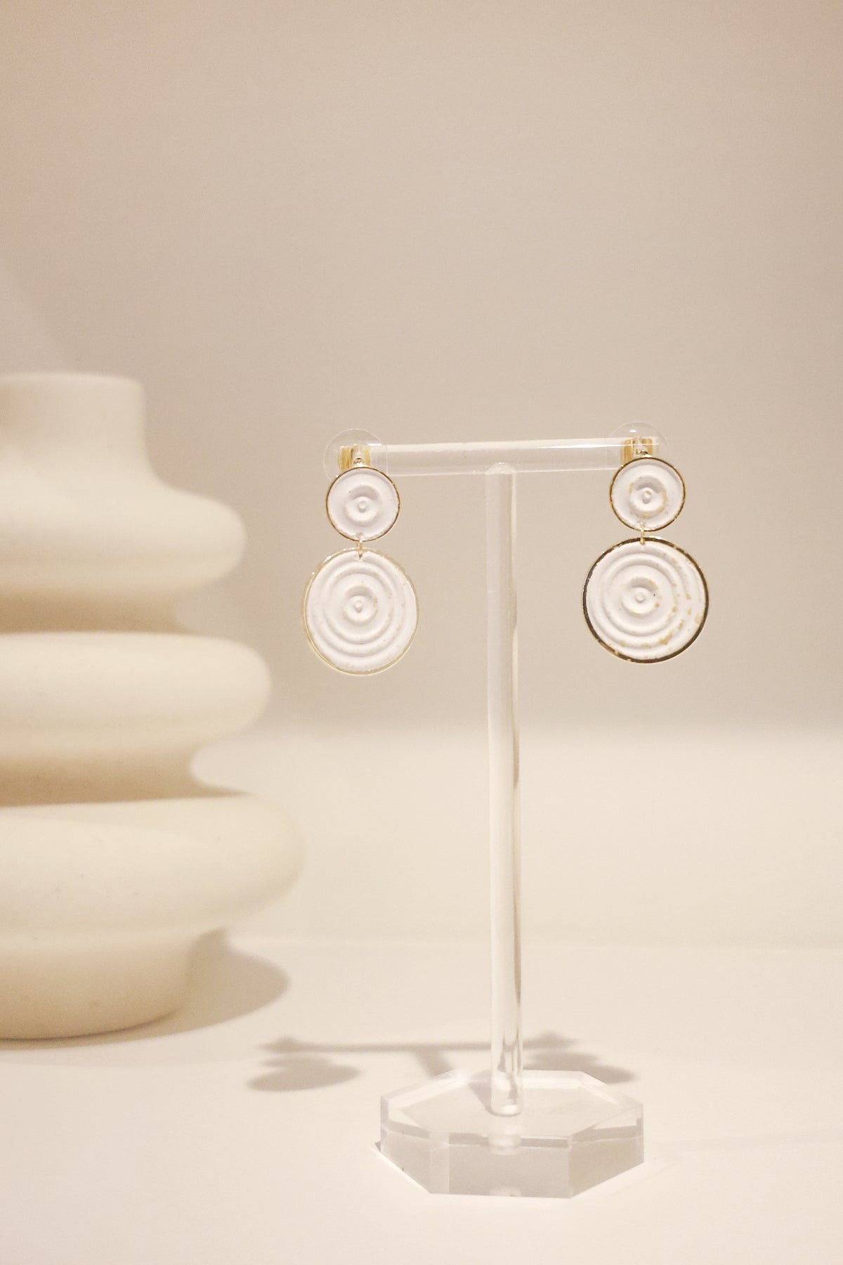 水紋系列| 雙重水紋耳環 Wave Series|Double Round Water Ripple Earrings
