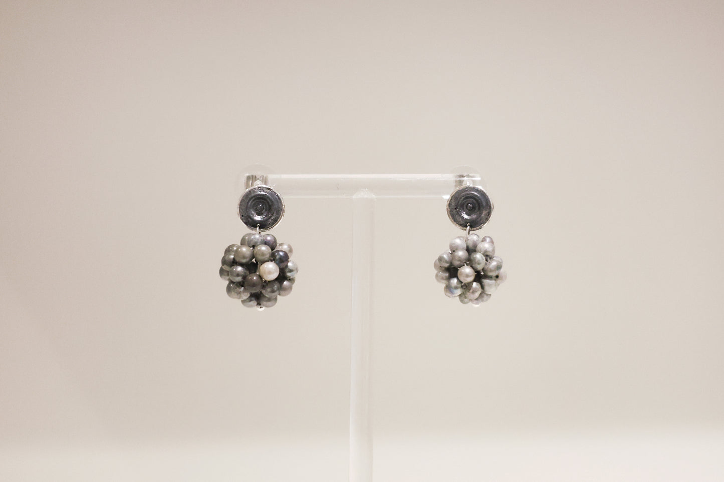 繡球花系列|銀黑大繡球花耳環 Hydrangea Series|Silver Black Hydrangea Bloom Earrings
