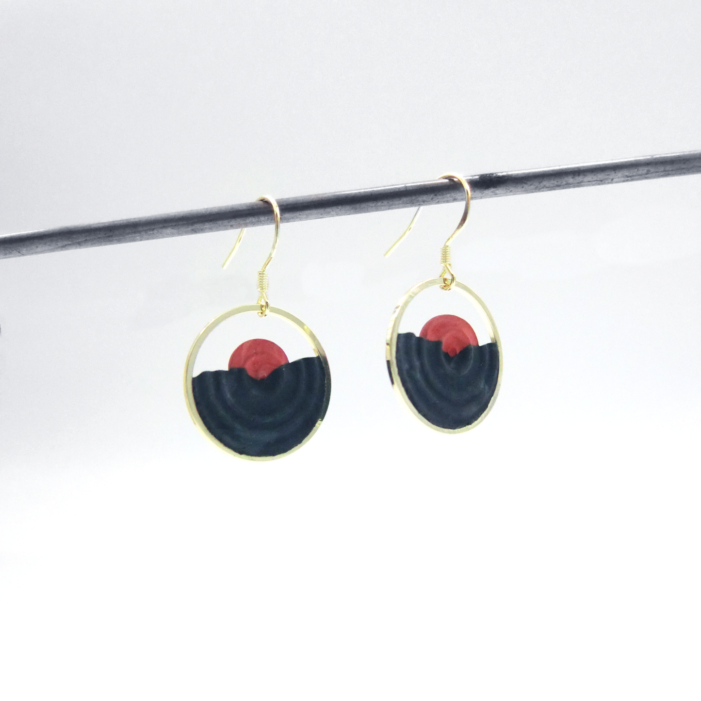 窗外風景系列|日落垂吊水泥耳環 Scenery Series|Sunset Cement Earrings