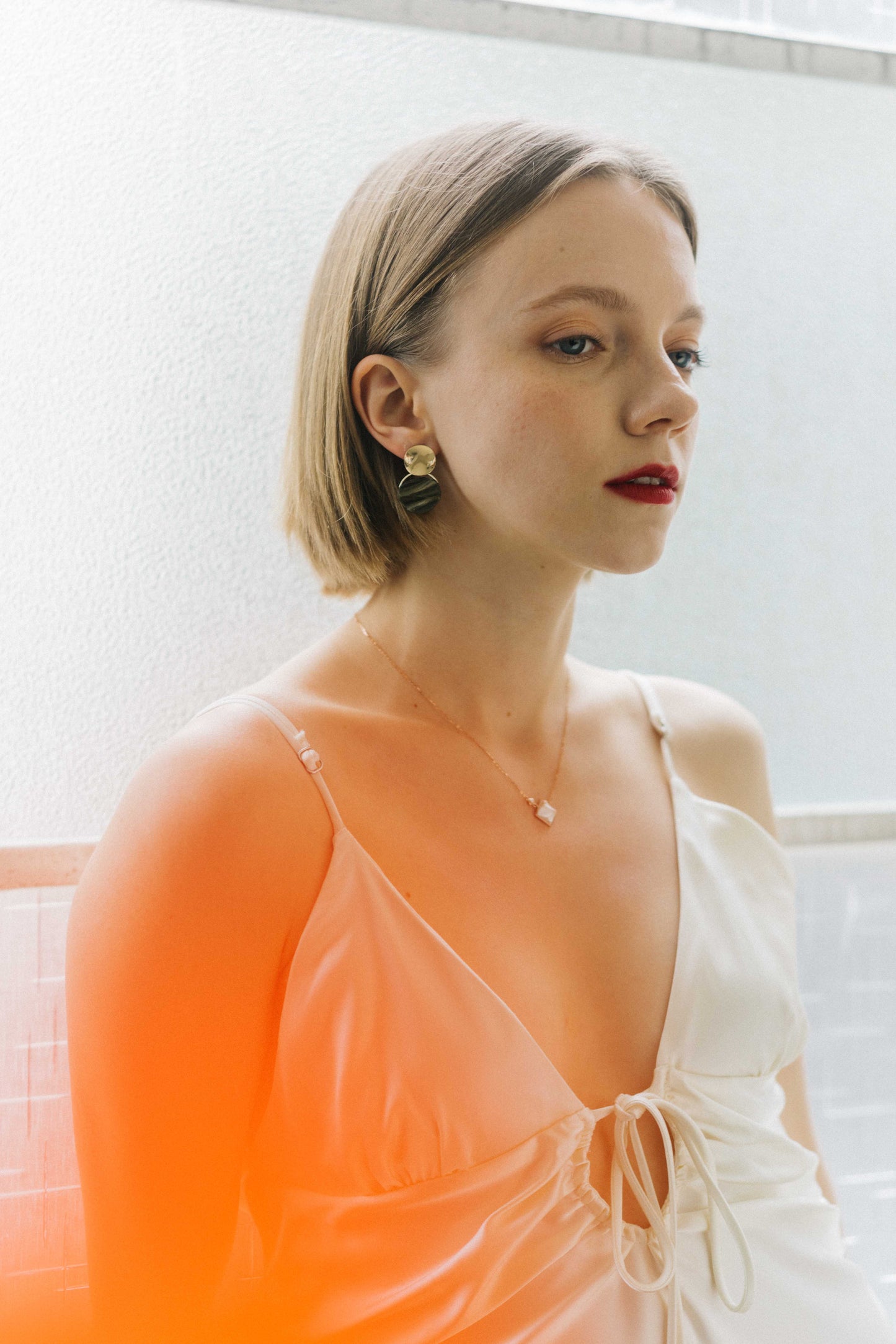 沙丘系列｜金黑圓形金屬沙丘耳環 Sand Dune Series｜Black Gold Round Metal Dune Earrings