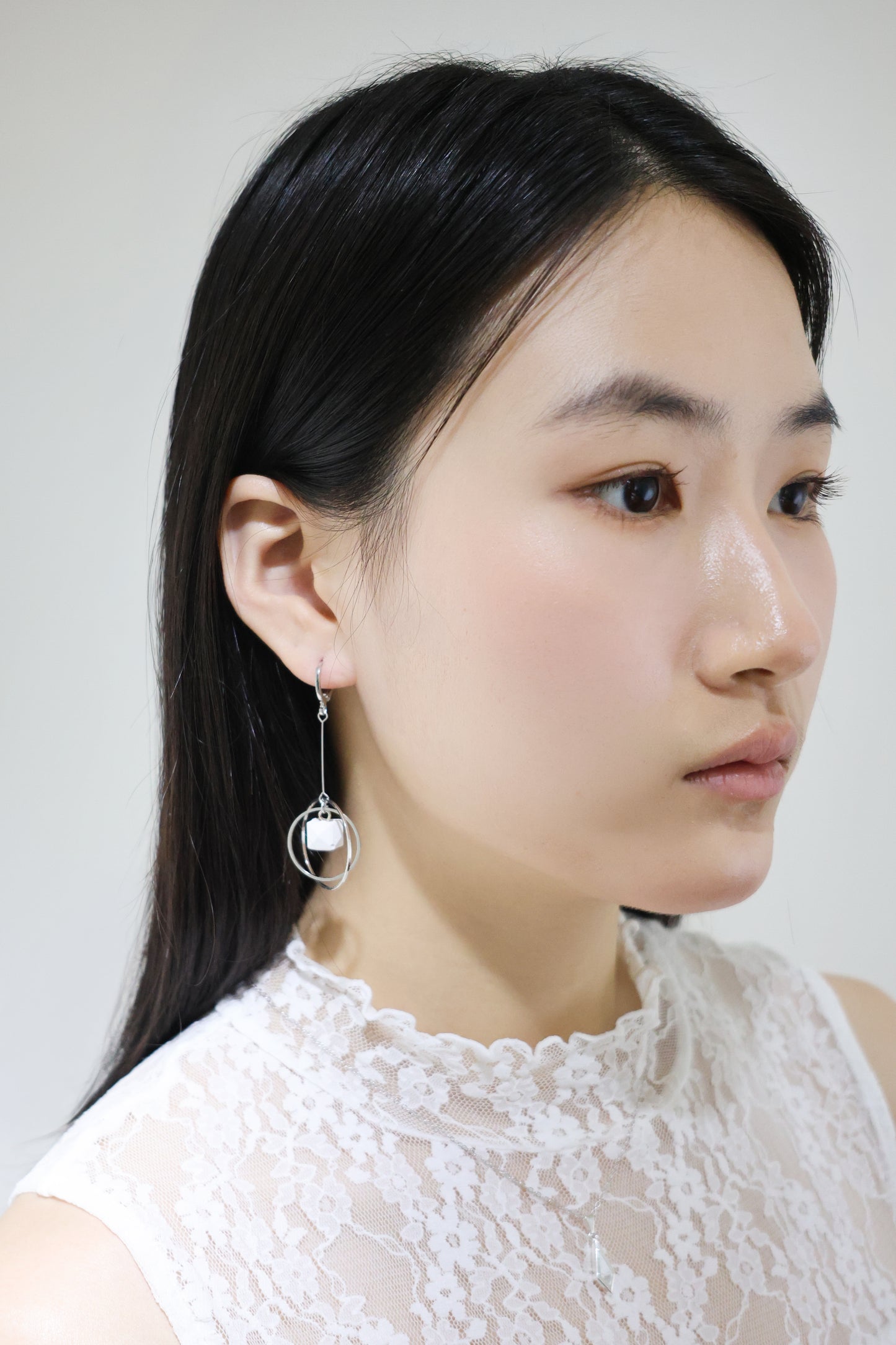 隕石轉轉系列｜長耳環  Spinning Meteorite｜Cement Earrings (Long)