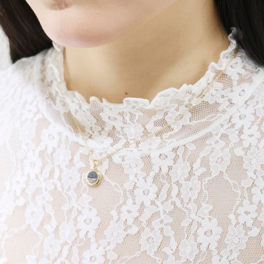 水晶系列｜黑夜圓形水晶金項鏈  Crystal Series｜ Night Round Crystal Gold Necklace