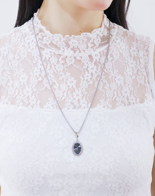 阿波羅系列｜太陽輪黑銀反光項鏈 Apollo Series｜Solar Wheel Reflective Black Silver Necklace