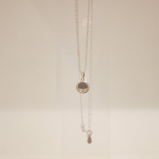 水晶系列｜黑夜圓形水晶銀項鏈  Crystal Series｜Night Round Crystal Silver Necklace