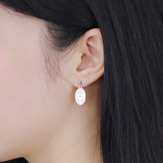 羅盤系列｜銀白蝴蝶羅盤耳環  Compass Series｜White Butterfly Compass Silver Earrings