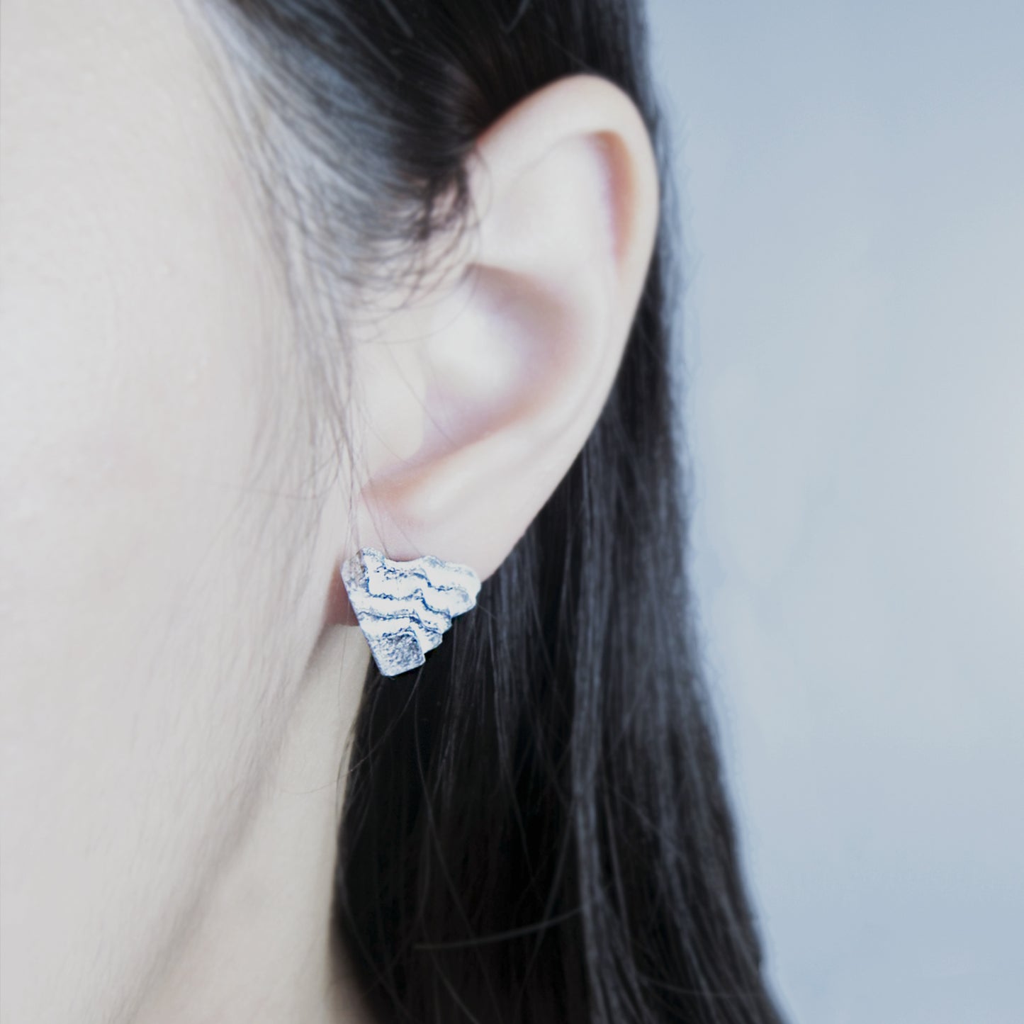 島嶼系列｜山坡貼耳水泥耳環 Island Series｜Hillside Cement Earrings