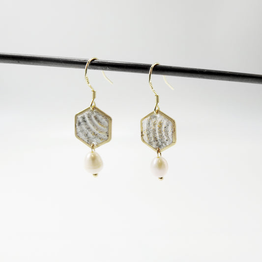 珍珠系列｜典雅珍珠水泥耳環 Pearl Series｜Pearl Cement Earrings