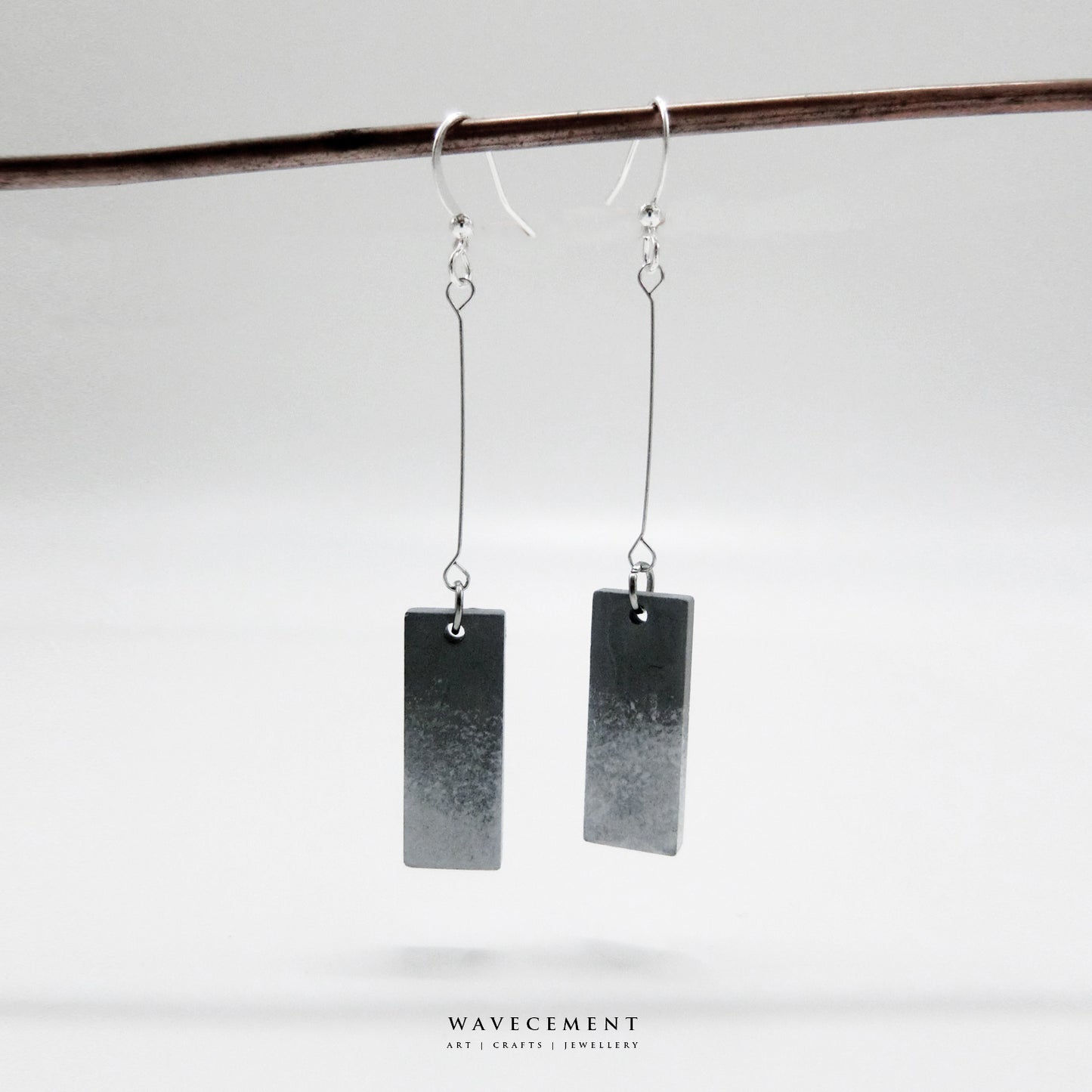 水墨系列｜水墨畫長水泥耳環 Ink wash Series｜Long Cement Earrings