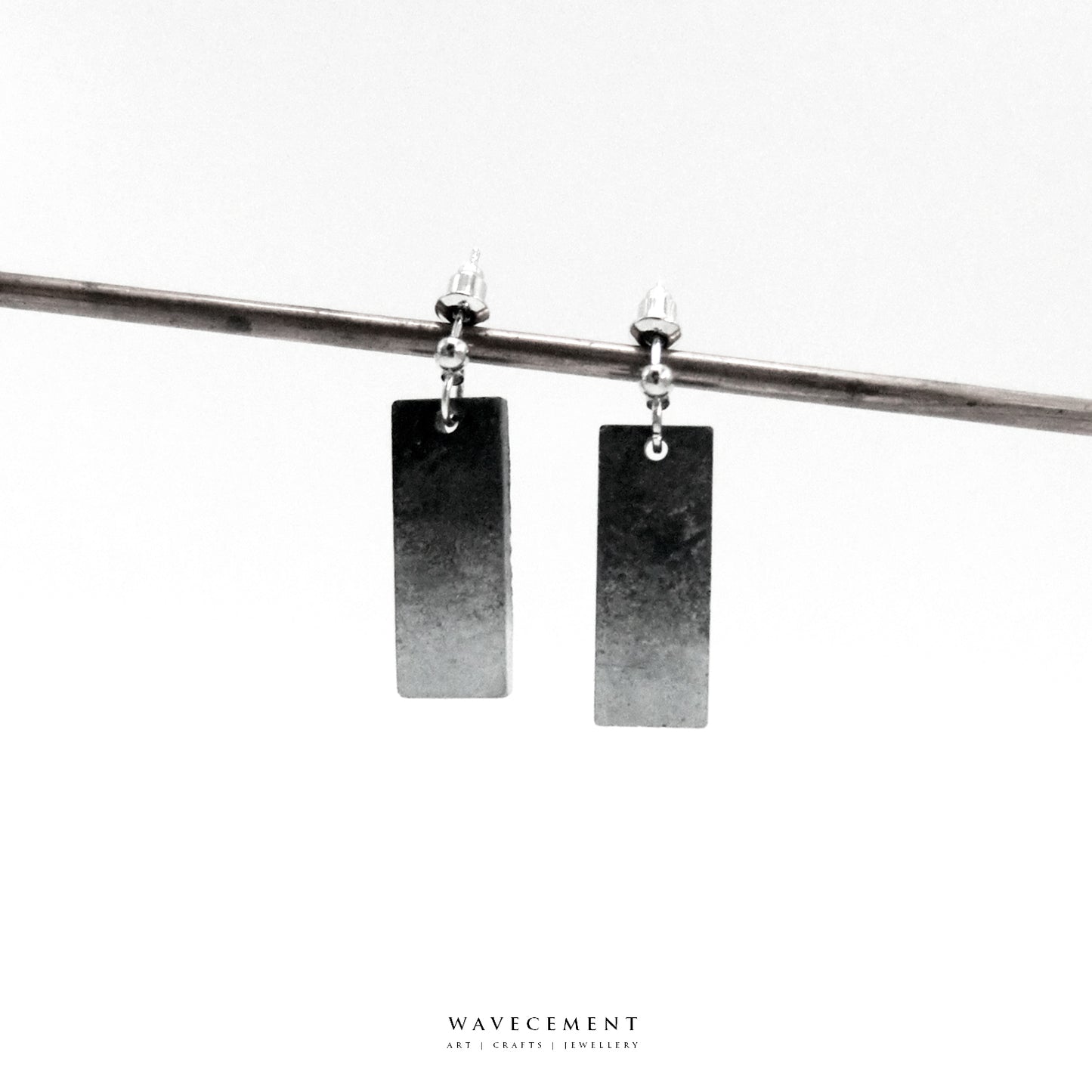 水墨系列｜水墨畫短水泥耳環 Ink wash Series｜Short Cement Earrings