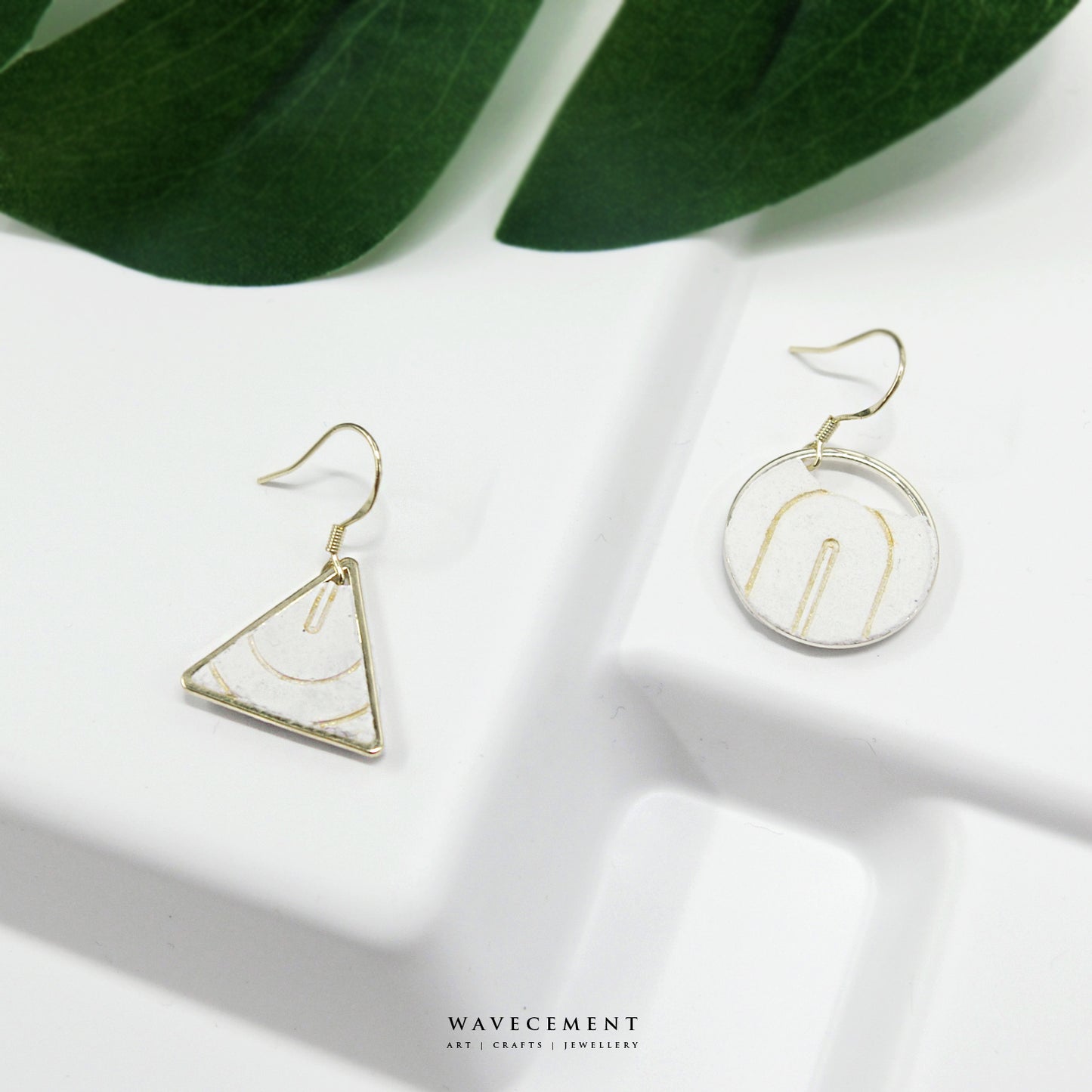 線條系列｜幾何垂吊水泥耳環 Line Series｜Geometry cement earring