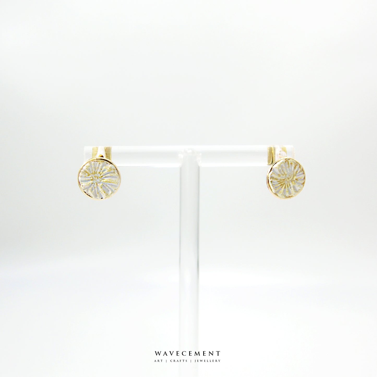 金沙系列｜金花水泥貼耳耳環 Golden Sand Series｜Golden Flower Cement Earrings