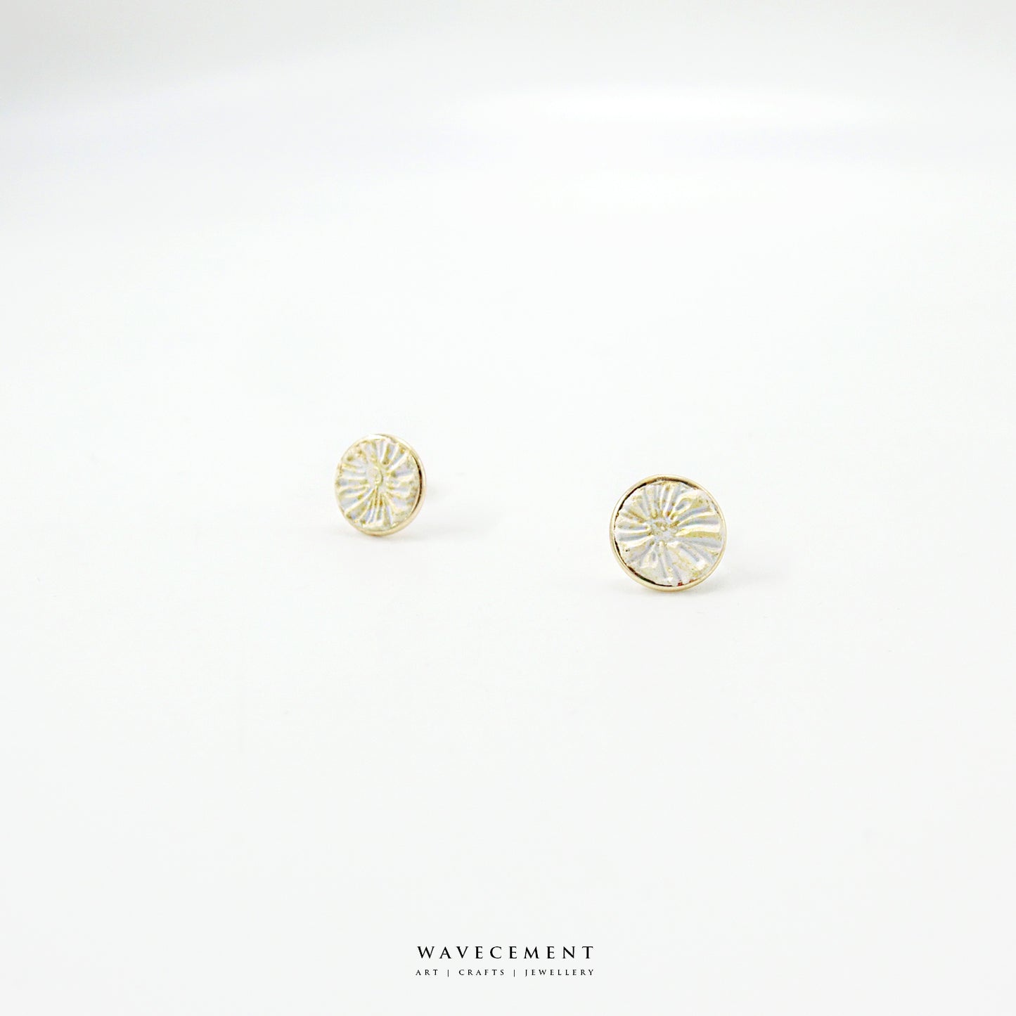 金沙系列｜金花水泥貼耳耳環 Golden Sand Series｜Golden Flower Cement Earrings