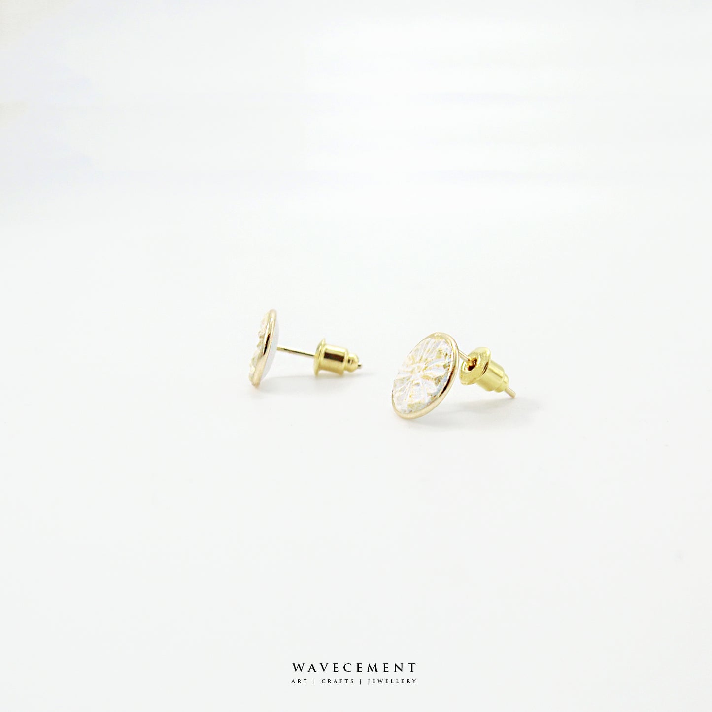 金沙系列｜金花水泥貼耳耳環 Golden Sand Series｜Golden Flower Cement Earrings