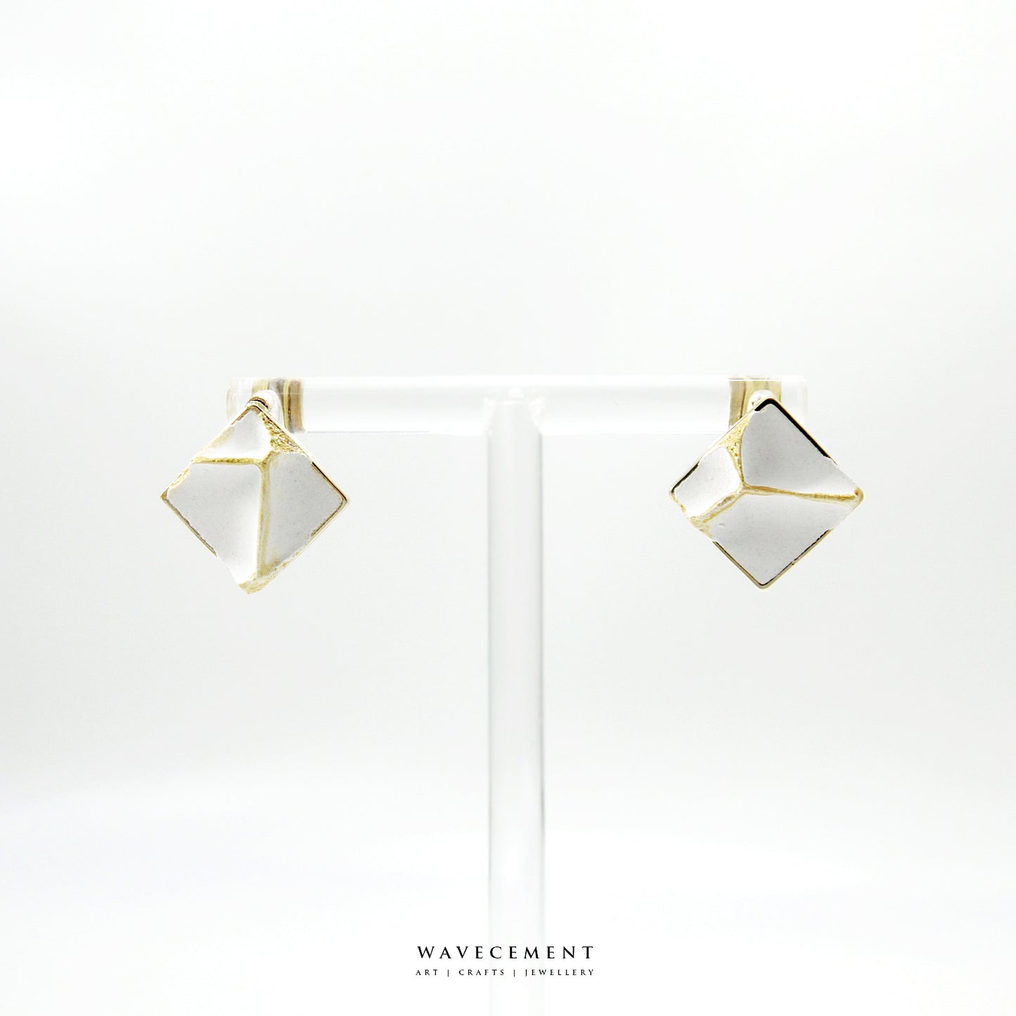 金繼系列｜白水泥耳環  Kintsugi Series ｜White Cement Earrings