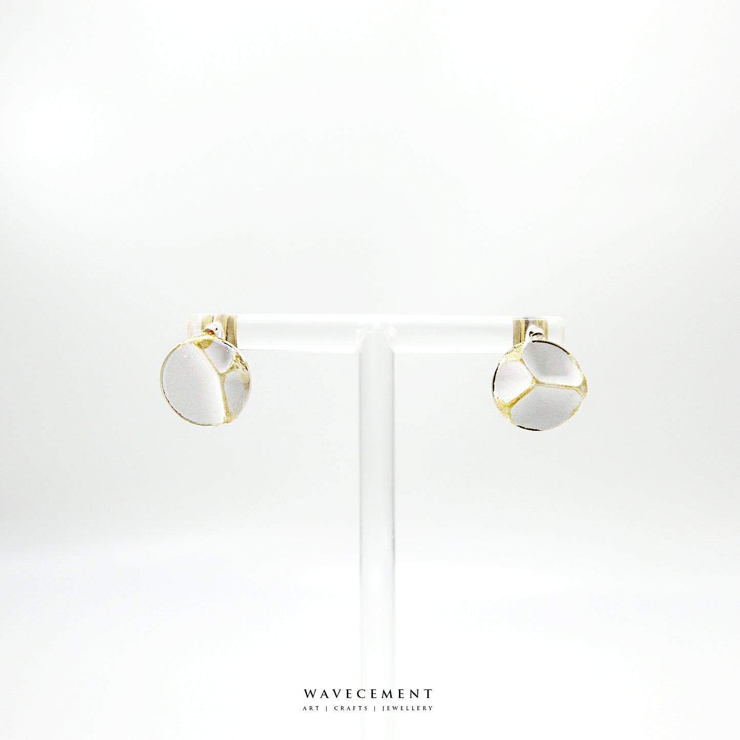 金繼系列｜白水泥耳環  Kintsugi Series ｜White Cement Earrings