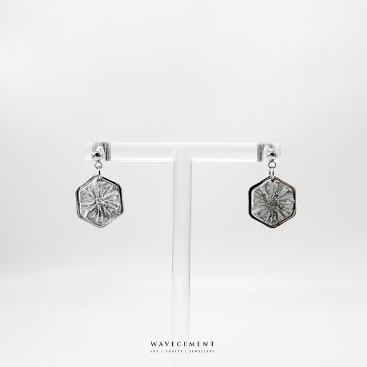 六角金沙系列｜花花水泥耳環 Hexagonal Sand Series｜Flower Cement Earrings