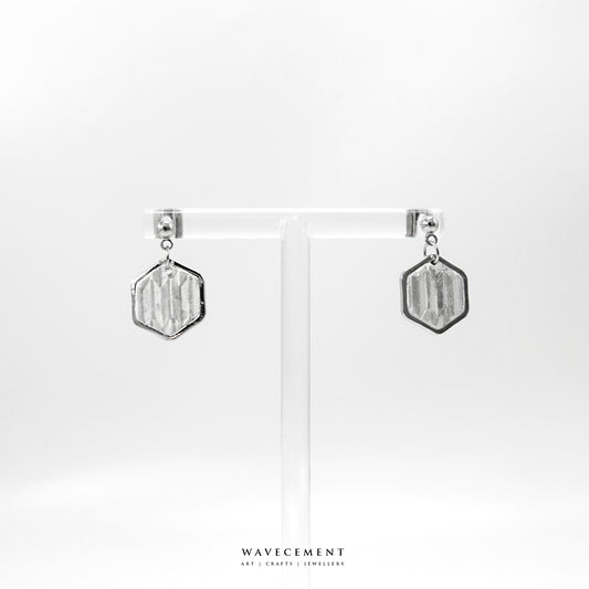 六角金沙系列｜花紋水泥耳環 Hexagonal Sand Series｜Pattern Cement Earrings