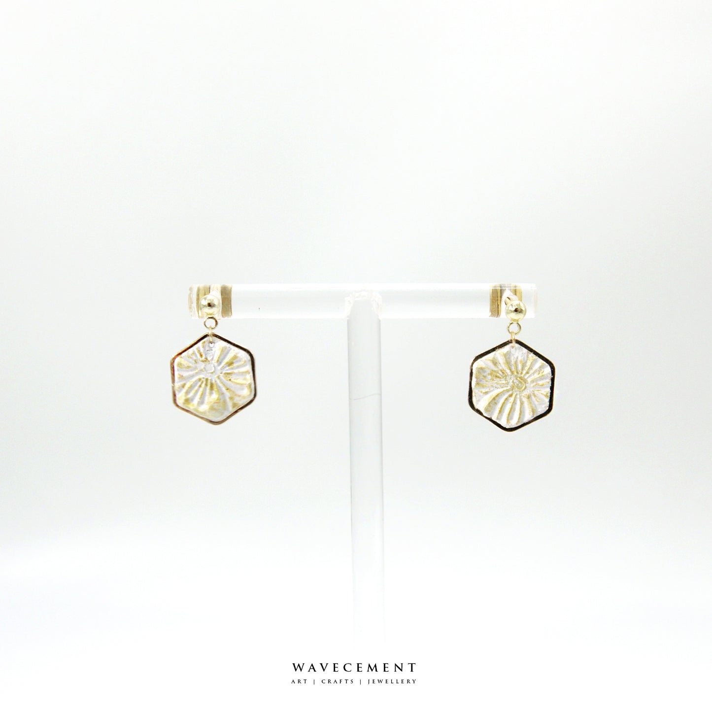 六角金沙系列｜花花水泥耳環 Hexagonal Sand Series｜Flower Cement Earrings