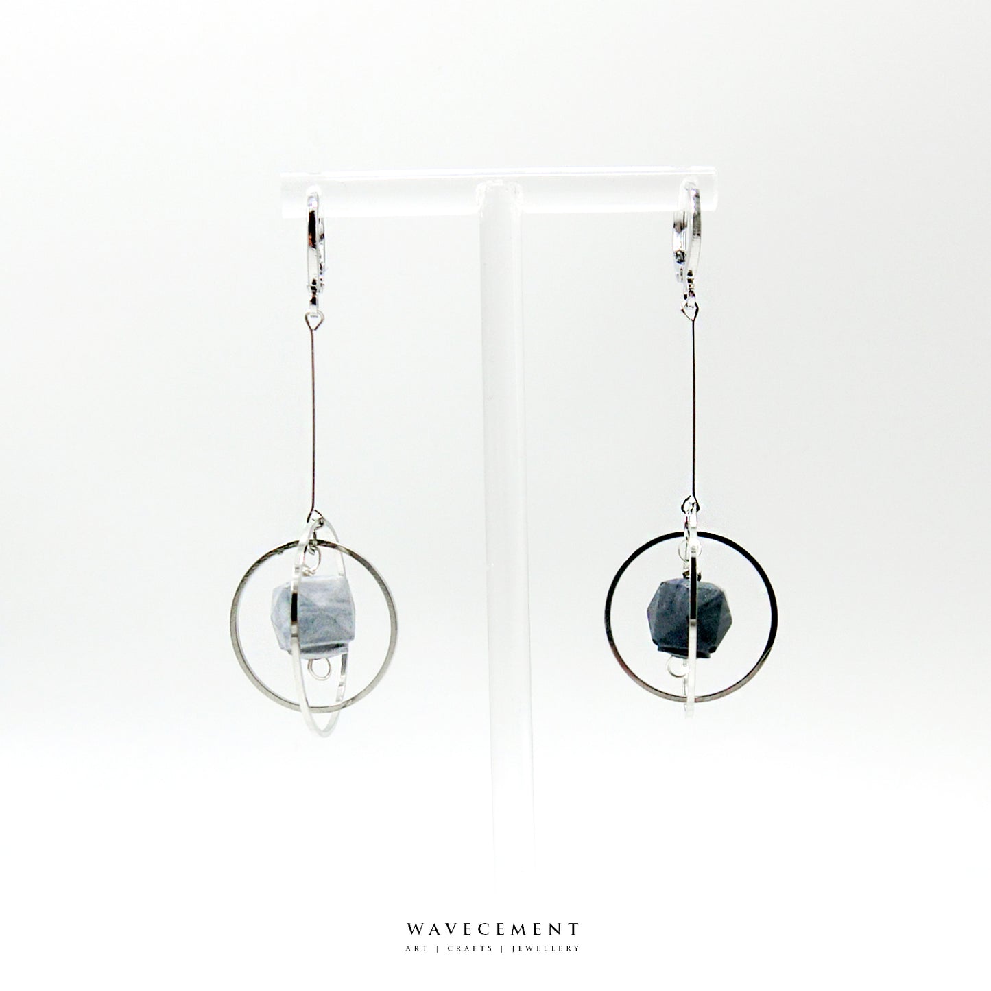 隕石轉轉系列｜長耳環  Spinning Meteorite｜Cement Earrings (Long)