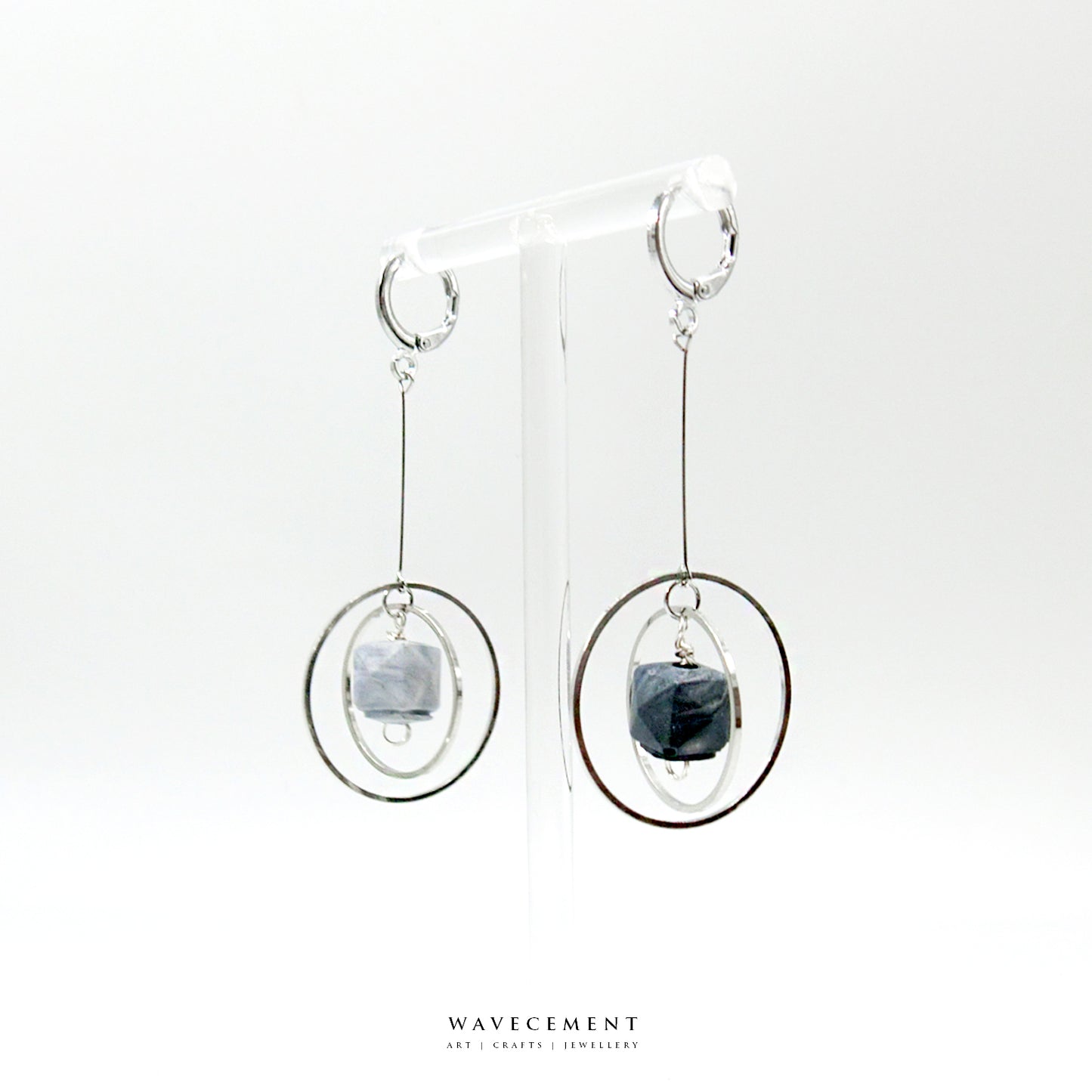 隕石轉轉系列｜長耳環  Spinning Meteorite｜Cement Earrings (Long)