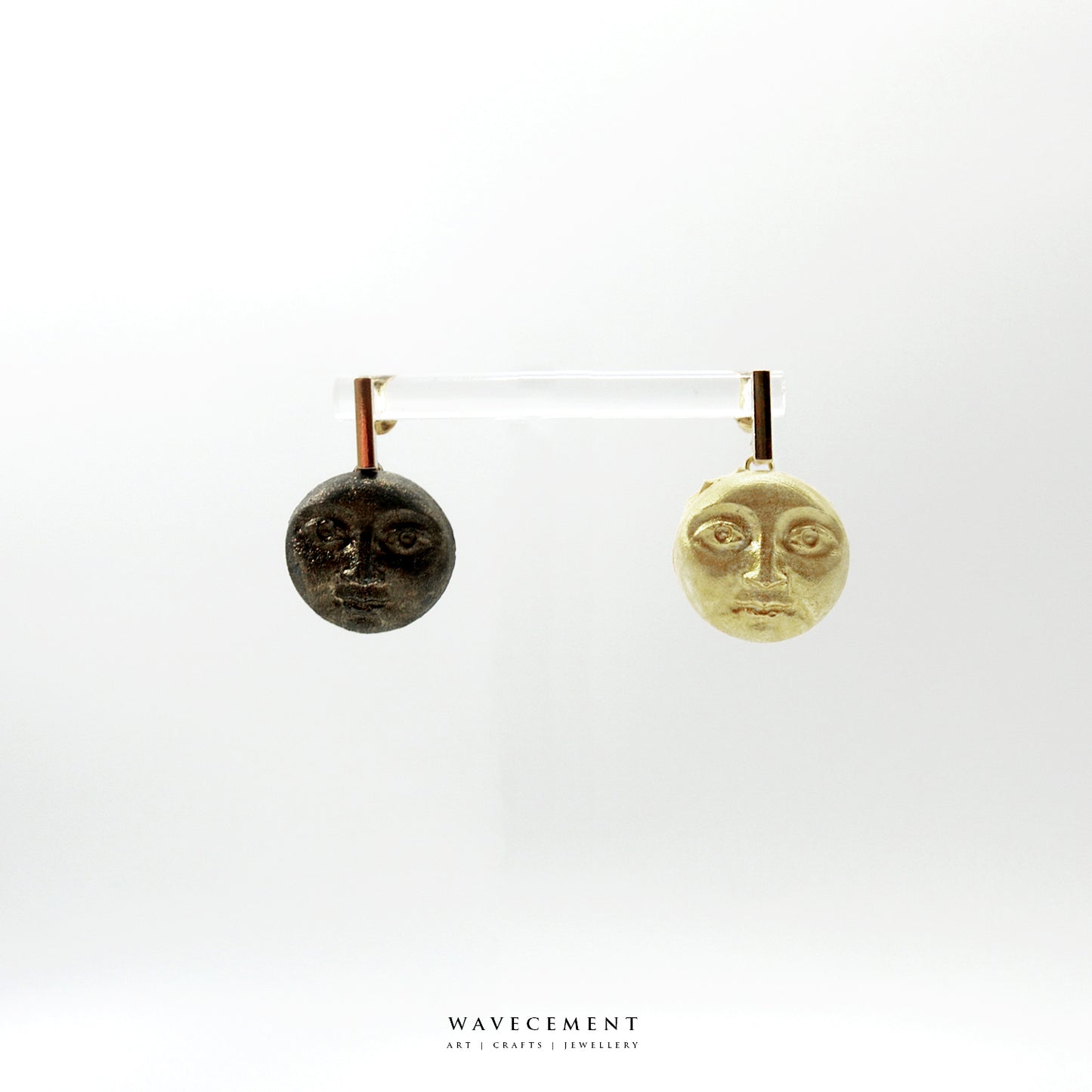 小小人系列｜太陽月亮水泥耳環 Little Man Series｜Sun & Moon Cement Earrings