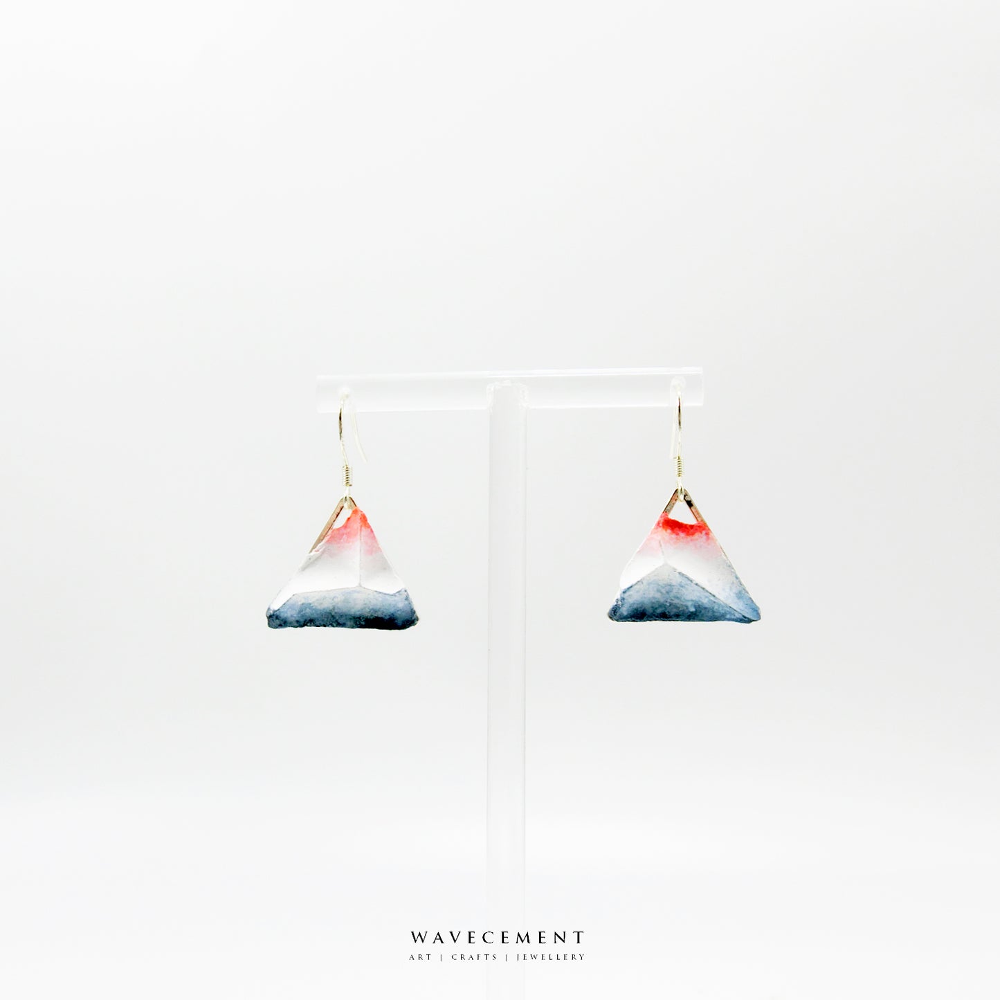 浮世繪系列｜深富士山水泥耳環 Ukiyo-e Series｜Dark Mount Fuji cement earring