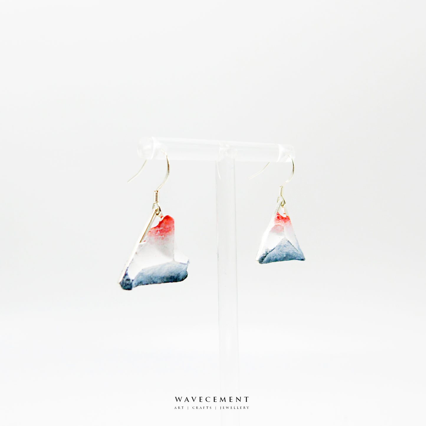 浮世繪系列｜深富士山水泥耳環 Ukiyo-e Series｜Dark Mount Fuji cement earring