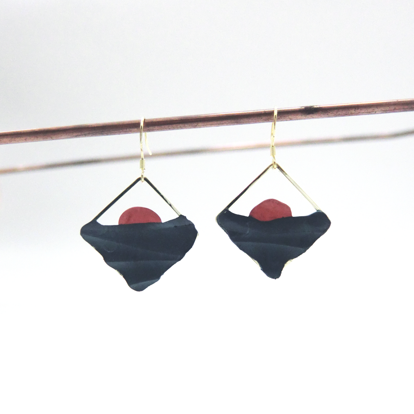 窗外風景系列｜日落垂吊水泥耳環 Scenery Series｜Sunset Cement Earrings