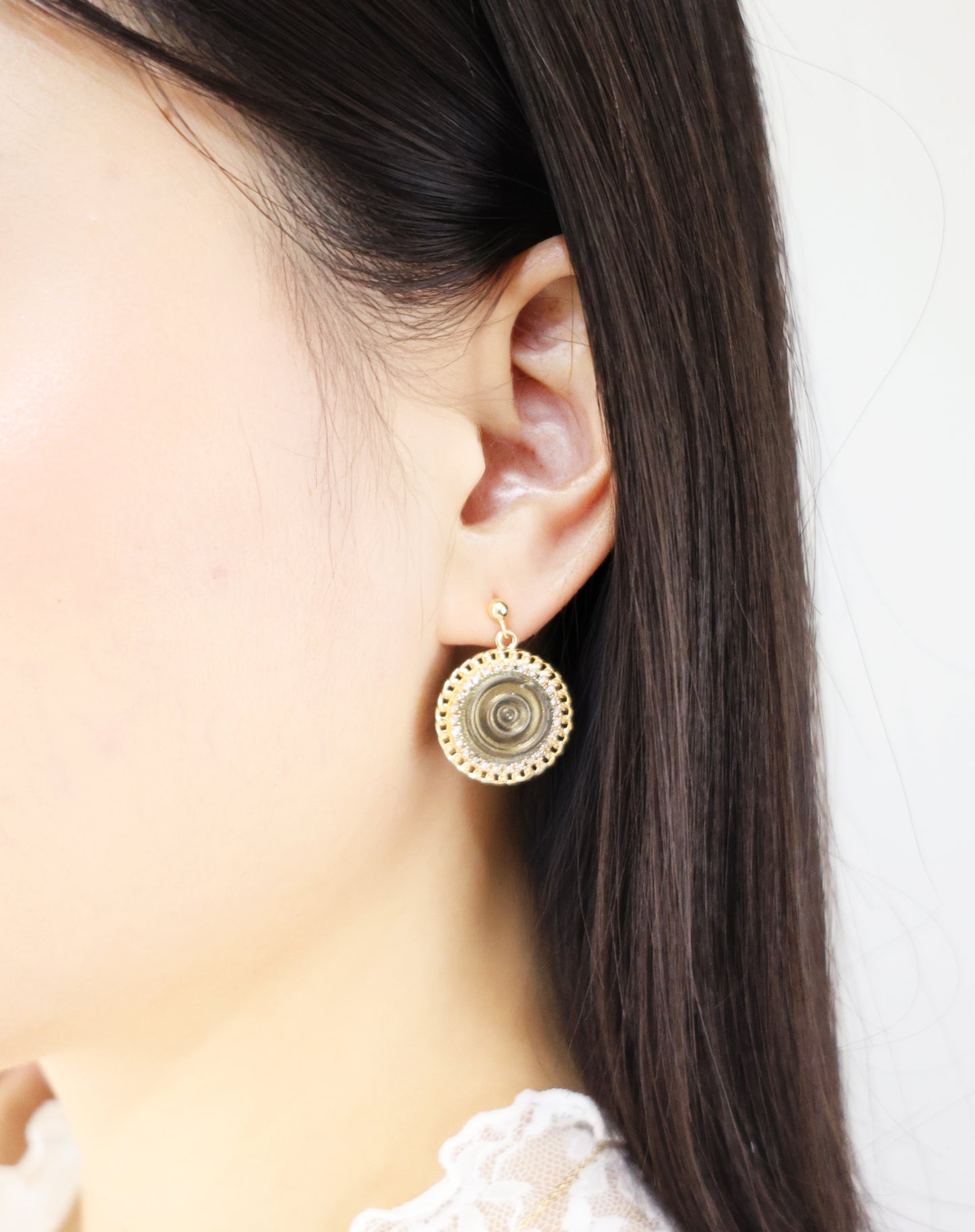 阿波羅系列｜太陽輪水紋黑金耳環 Apollo Series｜Apollo Wave Black Gold Earrings
